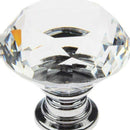 16pcs Glass Knob Drawer Door Crystal Diamond Handle Pull Dia 30mm for Wardr