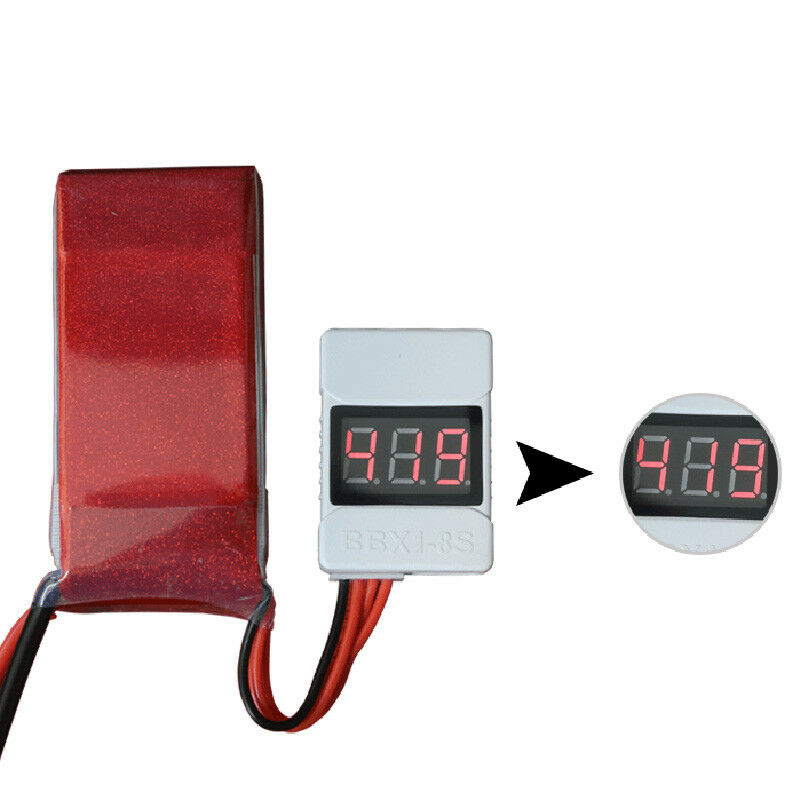 3.6-32VLED Volt Meter Lipo Battery Voltage Tester 1S-8S Low Voltage Buzzer Alarm