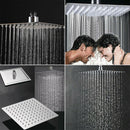 8'' Square Stainless Steel Rain Shower Head Chrome Bathroom Top Sprayer Faucet