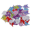 Pack of 50 Cartoon Lowrie Wooden Buttons 2 Holes Sewing Scrapbooking DIY Crafts
