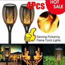 4x Outdoor Solar Torch Dance Flickering Flame Light Garden Waterproof Lamp
