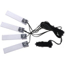 4X LED Car Interior Atmosphere Blue Light Charge Floor Decor Lamp Accessories FT