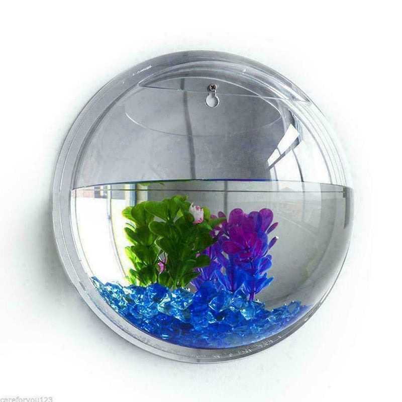 Wall Mounted Fish Tank Bubble Hanging Terrarium New Betta Aquari Goldf O3C8
