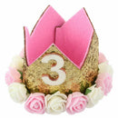 Flower Headband Princess Crown Birthday Crown Headdress Baby Shower Kids Bi K2K1