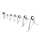 7pcs Stainless Steel Fishing Rod Double Leg Guides Tips Repair Kit Eye Rings