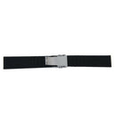 Watch Bands Sport Black Silicone Rubber Watch Strap Deployment Buckle Water