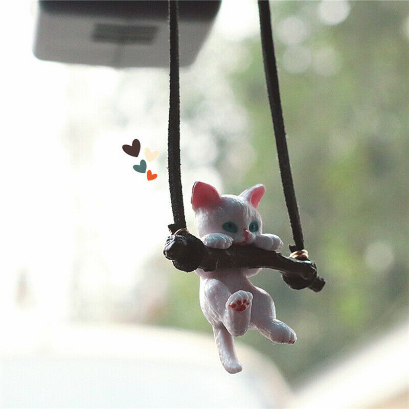 Car Pendant Cute Branch Cat Rearview Mirror Pendant Car Interior DecorationB*SE