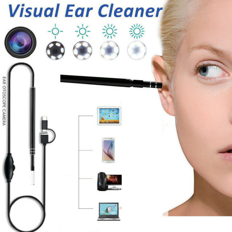 USB Endoscope Visual Ear Cleaner Earwax Inspection Camera For Android Windows PC