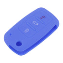 Blue Silicone 3 Button Key Cover Case Shell fit for Skoda Octavia Seat VW Golf
