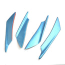 4Pc PP Universal Car Front Bumper Lip Splitter Trim Fin Body Spoiler Canard Blue