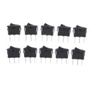 10PCS KCD11 3A/250V 3 Pin SPDT ON-OFF-ON 3 Position Snap Rocker Switch S Ew