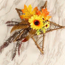 2X(Sunflower Rustic Farmhouse Decorative Artificial Sunflower Wreath for th