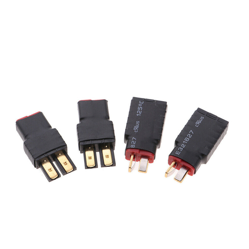 4 Pack RC TRX Plug to T Plug Connector Adapter No Wires for RC Lipo Battery