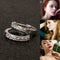 1/4 Ct Round Cut  Fashion Diamond Single Row Hoop Huggie Earrings