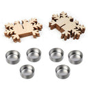 6pcs Wooden Snowflake Candlestick Tealight Holder DIY Candle Holder Decorati Hn