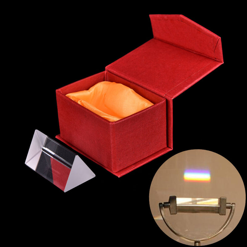 5cm Triangular Prism Teaching Optical Glass Triple Physics Light Spectrum New LJ