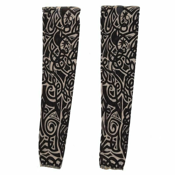 2 x Tribal Loop Sun Protection Temporary Tattoo Arm Sleeves Oversleeve I9A1