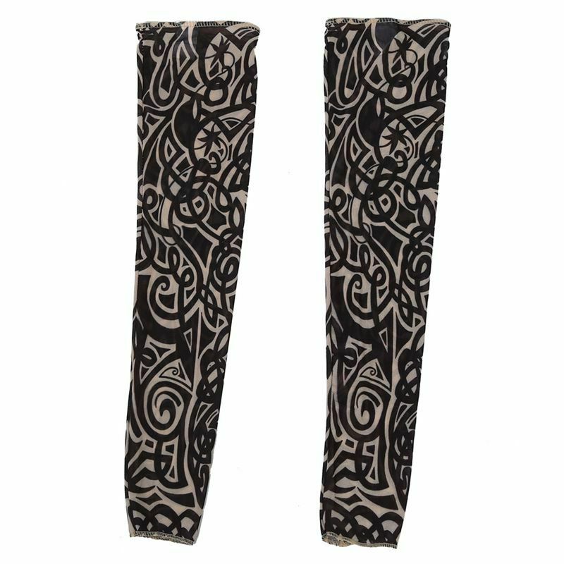 2 x Tribal Loop Sun Protection Temporary Tattoo Arm Sleeves Oversleeve I9A1
