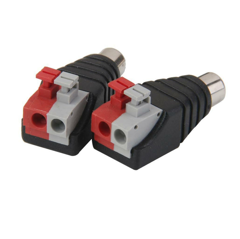 10x Speaker Wire Cable to Audio Female RCA Connector Adapter Plug