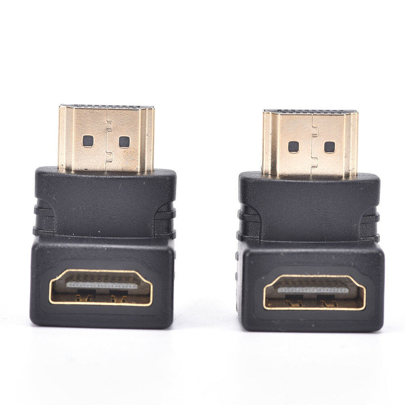 2x HDMI 90 Degree Elbow Connector Male to Female Wall-mounted TV HDMI Adapter^LJ