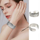 Tibetan Tibet Peony Totem Carved Bangle Cuff Fashion Adjustable Bracelet Je M8X5