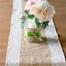Table Runner Jute Canvas Lace Table Decoration Mat 30 x 275cm J2Y2