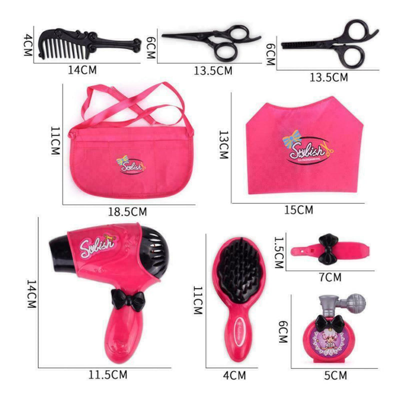 Children Hair Salon Kit Girls Pretend Play Hairdressing Simulation Toys Set F4J0