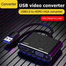 2 in 1 USB to HDMI VGA Converter Monitor Projector 1080P Display Adapter