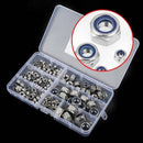 165Pcs/Set M3 M4 M5 M6 M8 M10 M12 Stainless Steel Nylon Insert Hex Lock Nut Kit