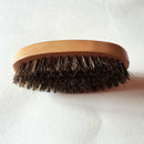 Men Bristle Beard Brush Moustache Wood Round Handle Mustache Hair Comb Barber