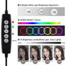 6.2'' Dimmable LED Ring Light 10 Modes 8 Colors for Camera Studio Flashes