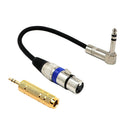 Premium 6.35mm TRS Male to XLR Audio Female Cable + 3.5mm Male to 6.35mm Female