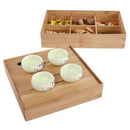 Storage Tray Dried Fruit Plate Kitchen Living Room Wood 4 Grid Wedding Cand