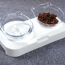 Plastic Clear Pet Food Bowl Puppy Elevated Stand Raised Dish Feeder Nonslip