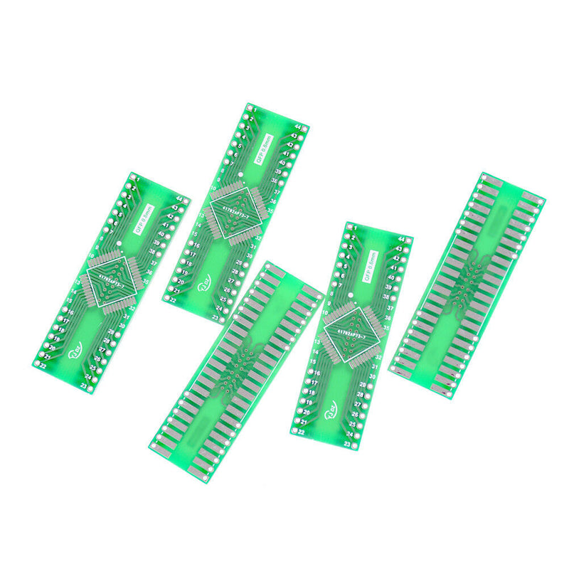 5 PCS QFP 44 Pin Pitch 0.8 mm to DIP 44 2.54 mm Adapter PCB Board Converter S Pg