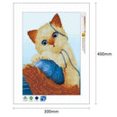 5D DIY Diamond Painting Wool Lovely Cat Cross Stitch Embroidery Rhinestones