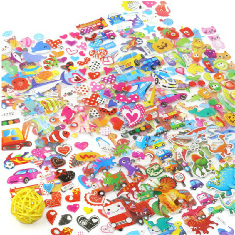 5 Sheets Cute Cartoon Scrapbooking Bubble Puffy Stickers Reward Kids Toys Ed BX
