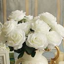 Rose Bouquet Home Party Artificial Flower Props Garden Decor White & Green