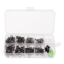 200pcs Steel Barbless Barbed Fishing Hooks with Float Stoppers & Rig Beads