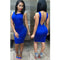 Blue Women backless Sleeveless Bandage  Club Evening party Mini Dress M A#S