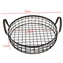 Nordic Style Metal Wire Fruit Basket Round Vegetable Egg Bread Storage Bowl