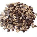 50 Pcs New Brown Coconut Shell Buttons Craft Sewing Scrapbooking 4 Holes