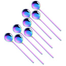 1 Set 8 Pcs Cute Small Coffee Spoons Stainless Steel Rainbow Demitasse Spoo