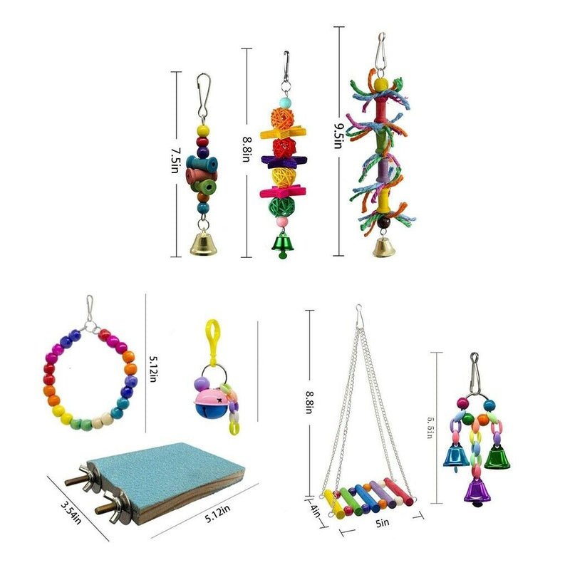 Set Of 18 Birds Parrots Stand Toys Birds Foraging