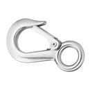 Strong Stainless Steel Eye Hook w/ Clevis Safety Latch for Winch Cable 0.5T