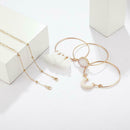 5pcs/set Tassel Shell Bracelet Boho Natural Stone  Bangles Women Jewelry