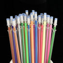 48pcs Fluorescent Gel Ink Pen Refills Watercolor Brush Colorful Stationery Neon