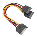 CableDecon M0309 15P Male to Female Cord SATA Y Splitter Power Supply Cable