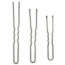 300Pcs Black Wavy U Comb Bobby Pins Grips Hair Barrette Clip Clamps 50mm St