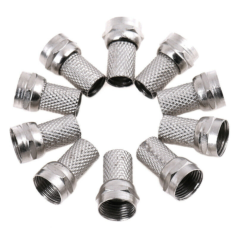 10Pcs Connector Satellite TV Aerial Screw Twist for RG6 coaxial Cable  Z